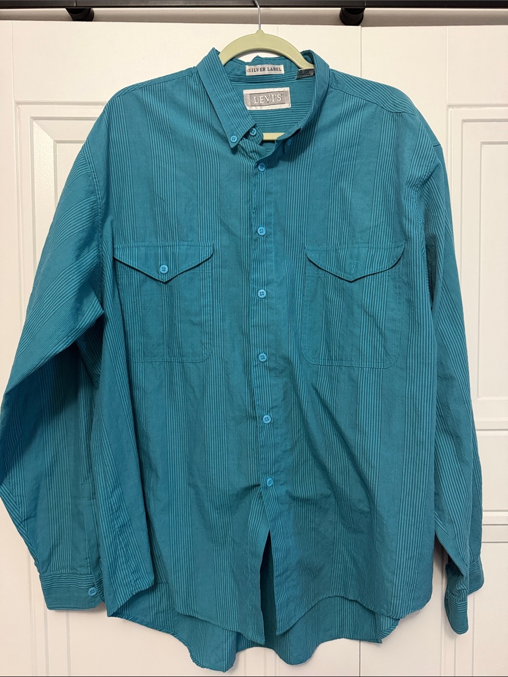 80s/90s Vintage Silver Label Levi’s Teal Button-Down Shirt